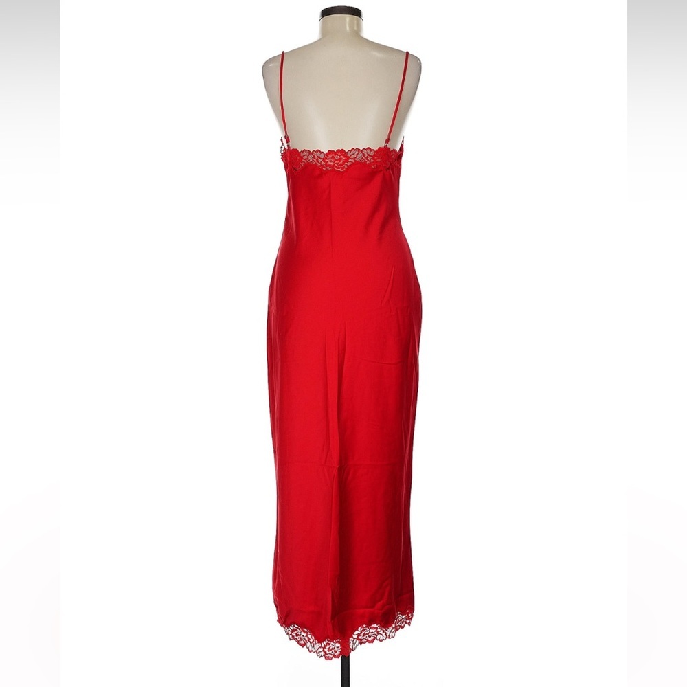 House of CB Red Lace-Trim Corset Midi Dress - Picture 4 of 8